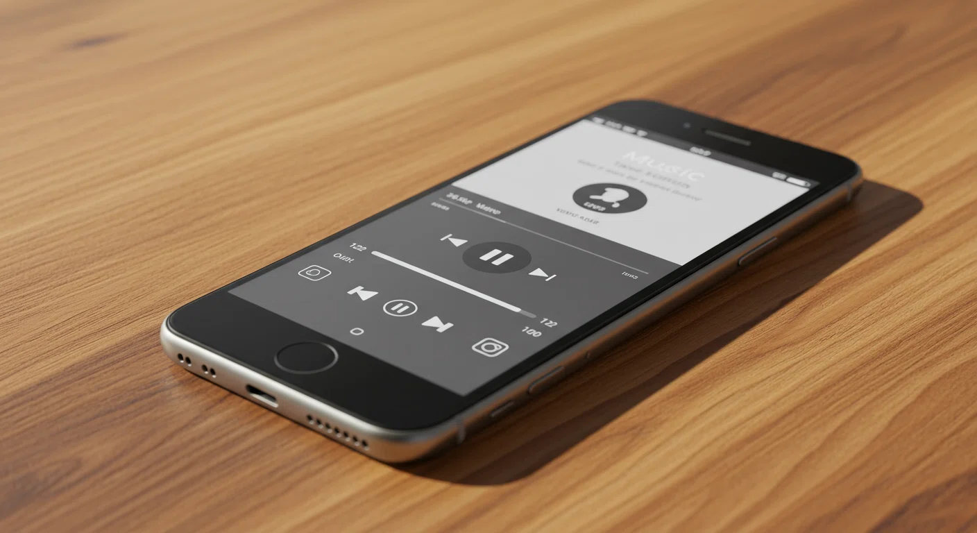 スマートフォンでの音楽ストリーミングサービス画面