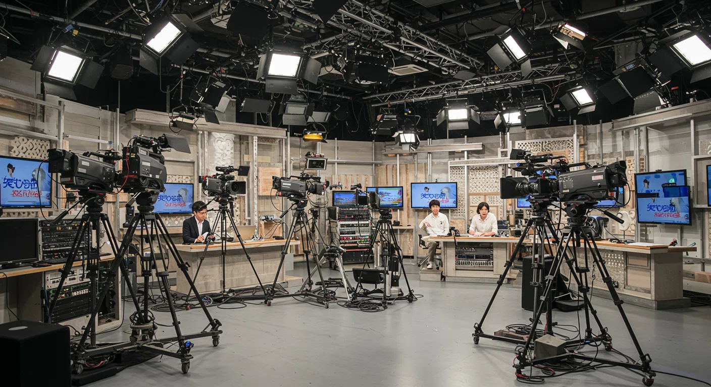 テレビスタジオでの長時間生放送の様子