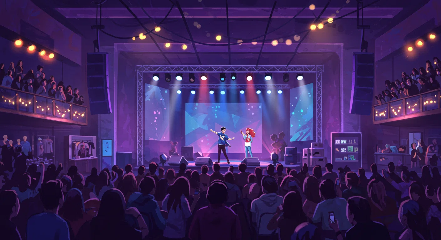 浜辺美波のファンイベントシーンを表現したイラスト