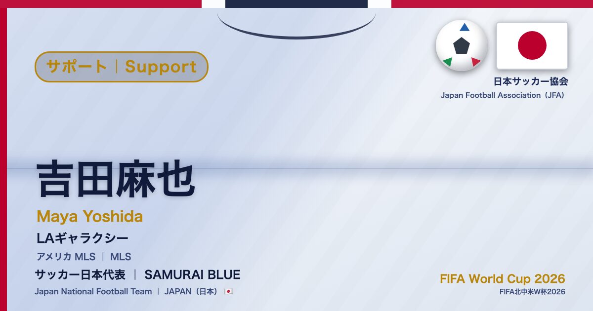 吉田麻也 Maya Yoshida サッカー日本代表 SAMURAI BLUE Japan National Football Team FIFA World Cup 2026