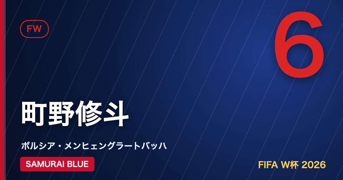 町野修斗 W杯2026 日本代表 アイキャッチ